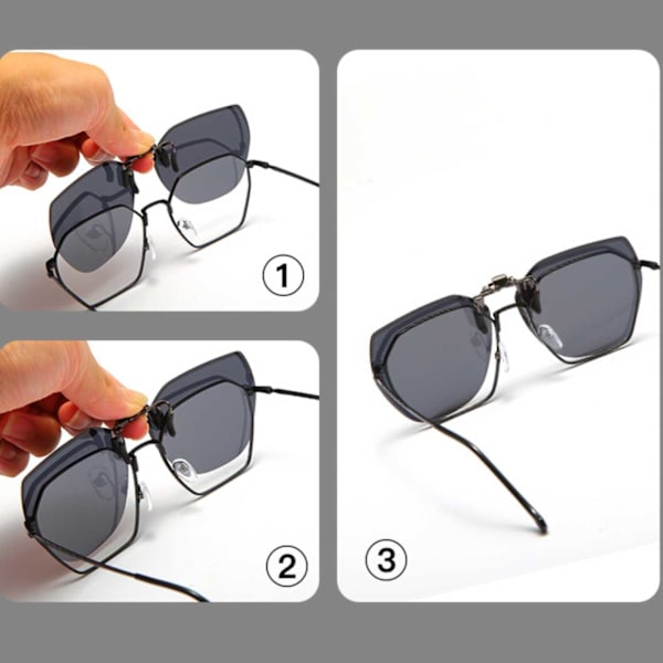 Flip-Up Clip-On Solglasögon Metall Lila Tint flerfärgad