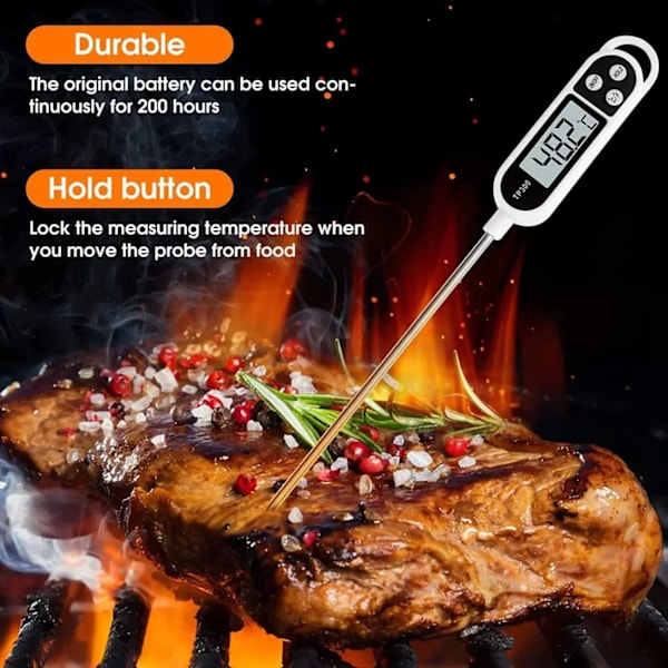 Kökstermometer med Omedelbar Läsning vit