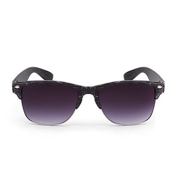Solbriller Clubmaster Black Wood Dark Glass + Senile String svart