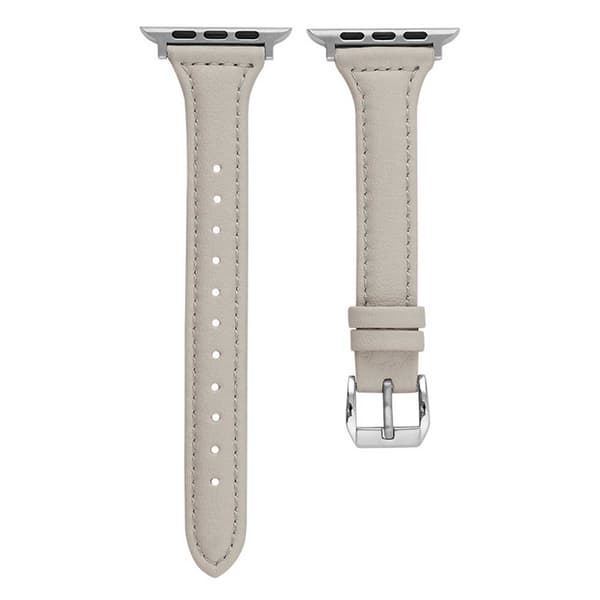 Læderarmbånd Apple Watch 38/40/41 1/2/3/4/5/6/7/Se Smalty Gray grå