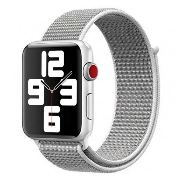 Apple Watch -yhteensopiva nylonrannekoru Sportloop Kardborreband 42/44/45/49 harmaa