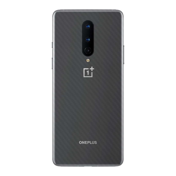 OnePlus 8 Kolfiber Vinyl Skin Dekal Skyddsfilm Baksida Carbon transparent