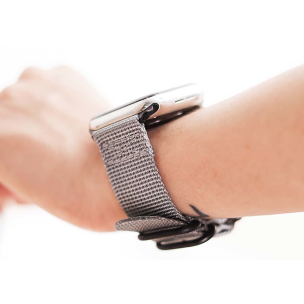 Apple Watch 1/2/3/4/5/6/7/Se 42/44/45 Nylon armbånd NATO -armbånd grå