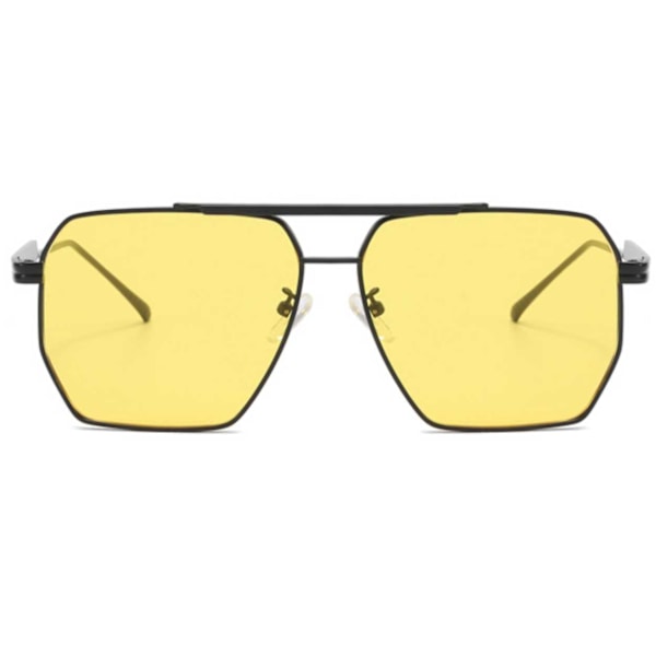 Moderne Pilot Aviator Solbriller Sort Gul Glas sort