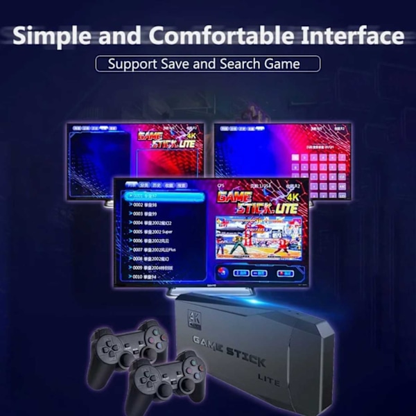 M8 Game Stick Lite 2024 20.000+ Retro TV-Spel svart