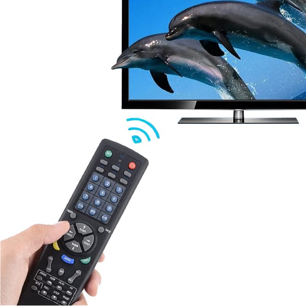Universalfjernkontroll - TV, DVD, VCR og mer! svart
