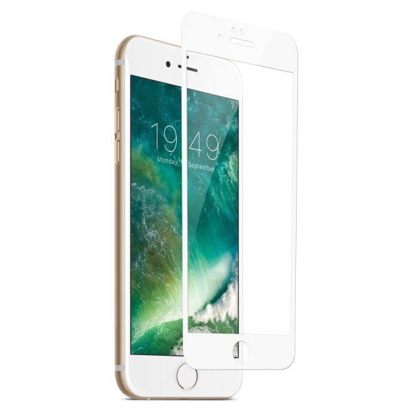 iPhone 7 HD -näytönsuoja Hiilikuidun karkaistu lasi valkoinen valkoinen