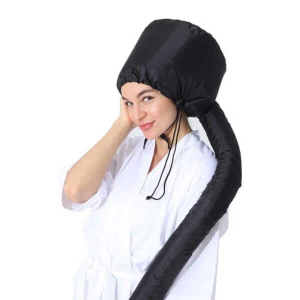 Hiuskuivaimen hattu - Pyyhi hiukset nopeasti - hiustenkuivaaja lyö lämmön huppu musta