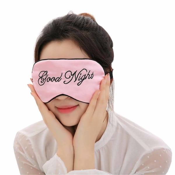 Blød pink søvn orm øje maske i silke fly rejse godnat pink one size