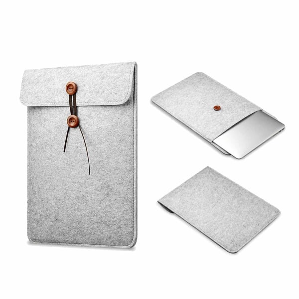 Computer Case Laptop Case Sleeve Grey Felt - 15,6 inches grå