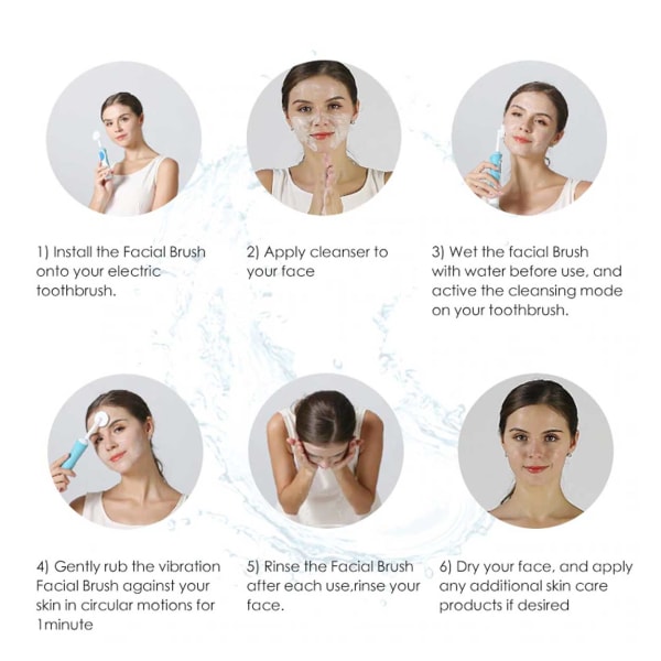 Facial børste til oral-b eltandbrush silikone ansigtsrengøring hvid