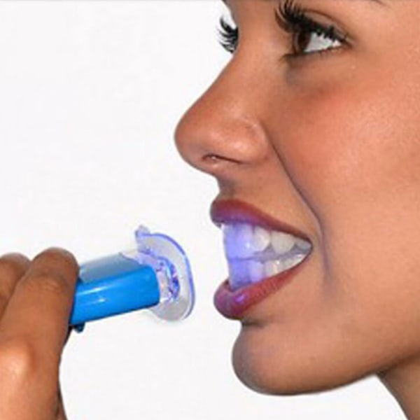 Valkoinen valon LED -hammas valkaisu valkoisemmille hampaisille sininen