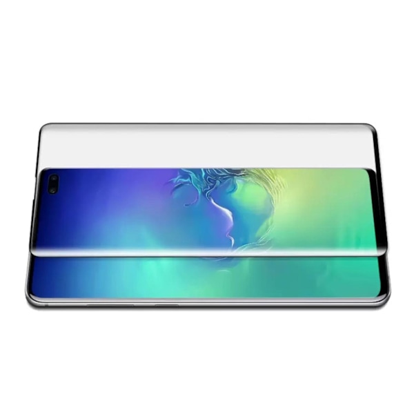 Galaxy S10 Omfattende HD Screen Protector Carbon Fiber Temmered Glass sort
