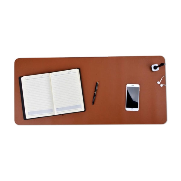 Brun Skrivebordsmatte 80x40cm skinn brun
