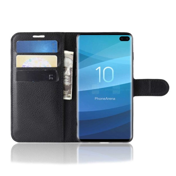 Samsung Galaxy S10E lompakko kotelon musta nahkakotelo musta