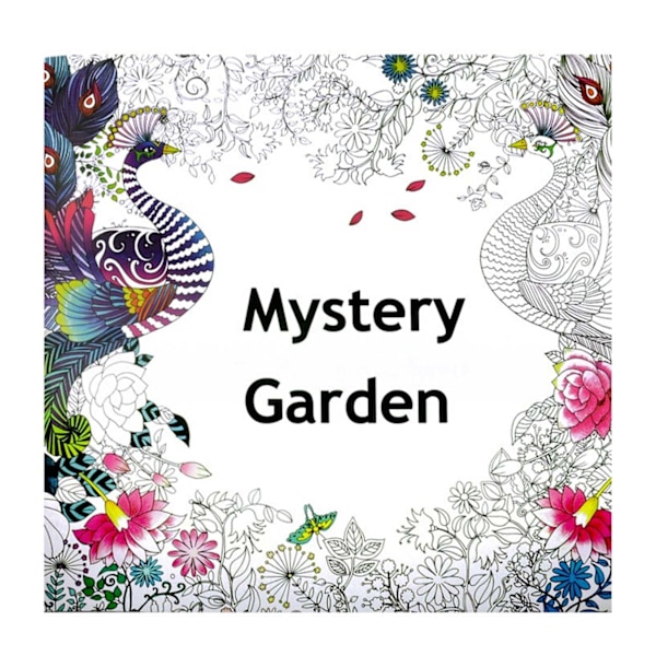 Målarhäfte Mindfulness Avslappning Anti-Stress Mystery Garden vit