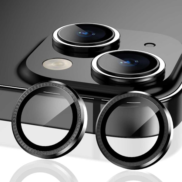 iPhone 15/15 Plus -kameran suojaus musta musta