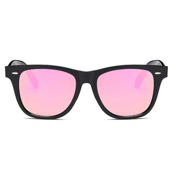 Svarta Wayfarer Solglasögon Rosa Spegelglas svart