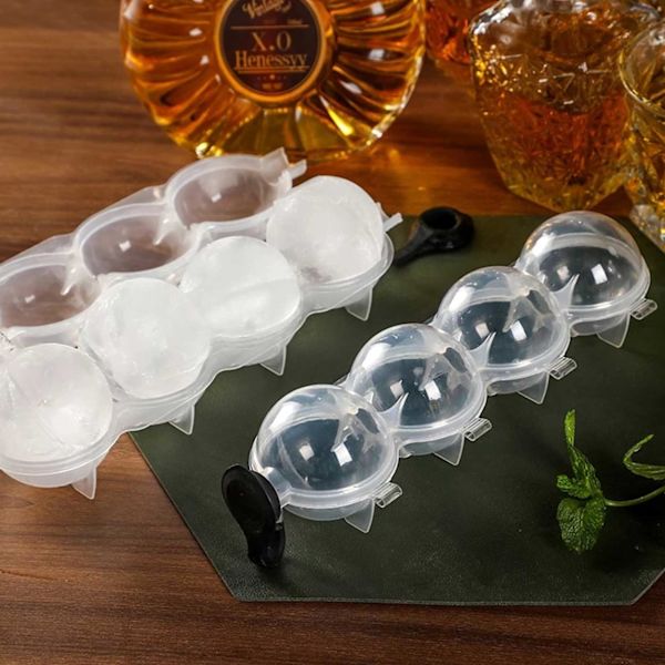 2-Pack Isform för Isbollar Runda Isbitar Iskubsform Kulor Plast transparent