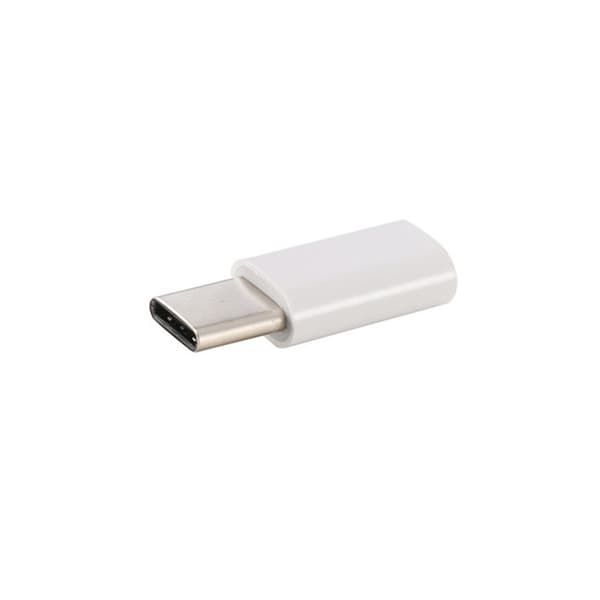 Android Micro USB til USB C OTG -adapter hvit
