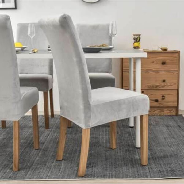 2 Universal stolebetræk Velvet Grey grå