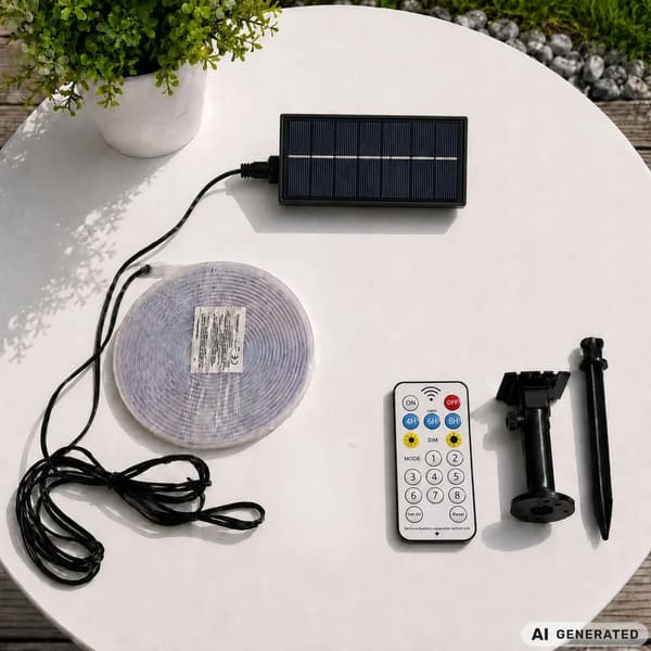 Solcell LED Strip 10m IP65 Vattentät med Fjärrkontroll