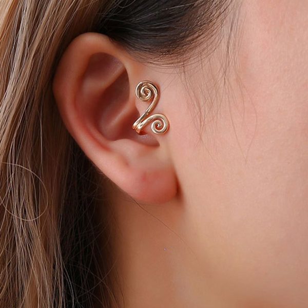 Falske helix tragus piercing ører ørepynt mansjett uten hull gull gull