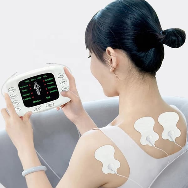 TENS Elektrostimulator til muskel- og nervemassage EMS hvid