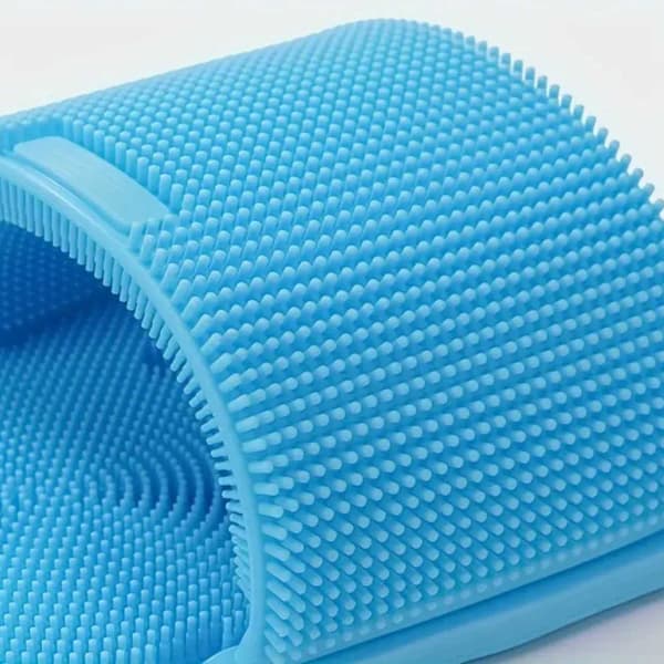 Fotskrubber for dusj - Silikonfotskrubber med sugekopper, renser føttene blå
