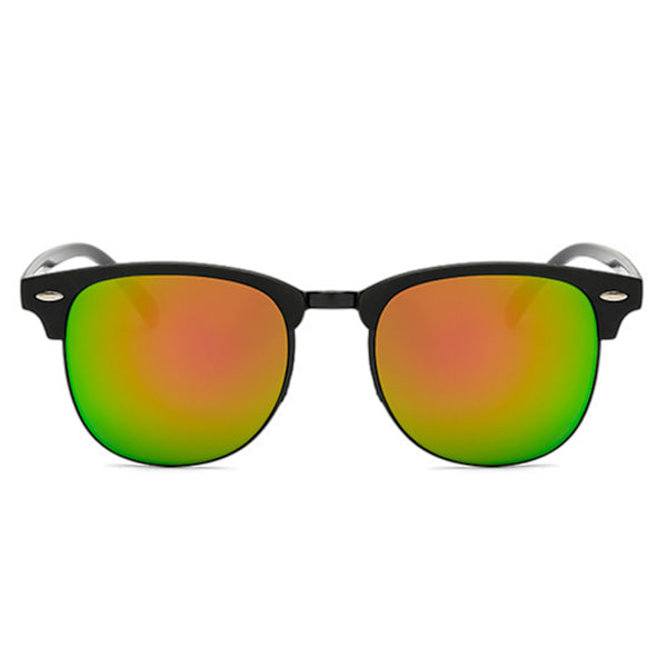 Black Clubmaster solbriller Red Mirror Glass + Senile ledning svart