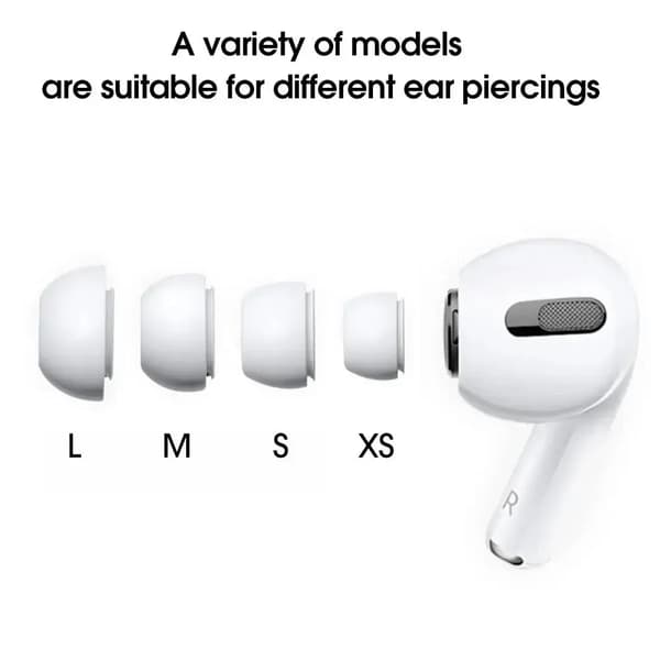 4 par silikoneørepropper til AirPods Pro 1 & 2 – støjreducerende, XS-S-M-L