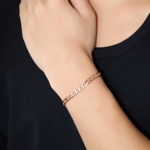 Armbånd link / kæde i rose guld 5mm mænds vedligeholdelse guld