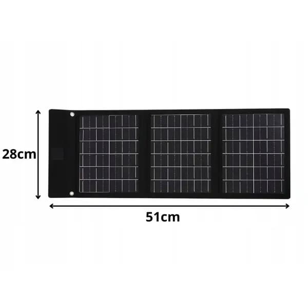 Bærbart solpanel 20W – Foldbart solcelleoplader med USB-A & USB-C til camping og rejse