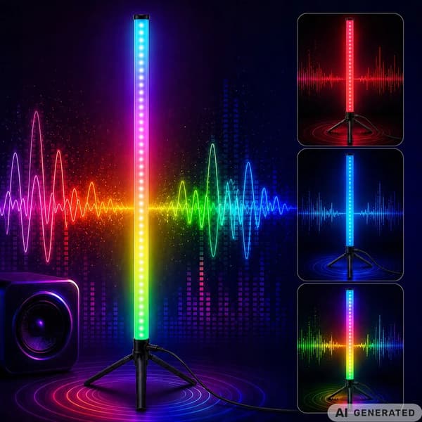 RGB LED Hjørnelampe 114cm Gulvlampe for Soverom med App