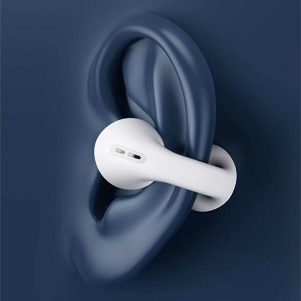 Clip On TWS Hörlurar Bluetooth 5.3 Träningshörlurar Vit vit