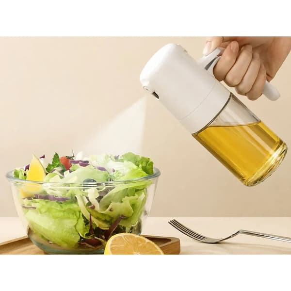 Oliesprayflaske til olivenolie og eddike 210 ml glasgrå