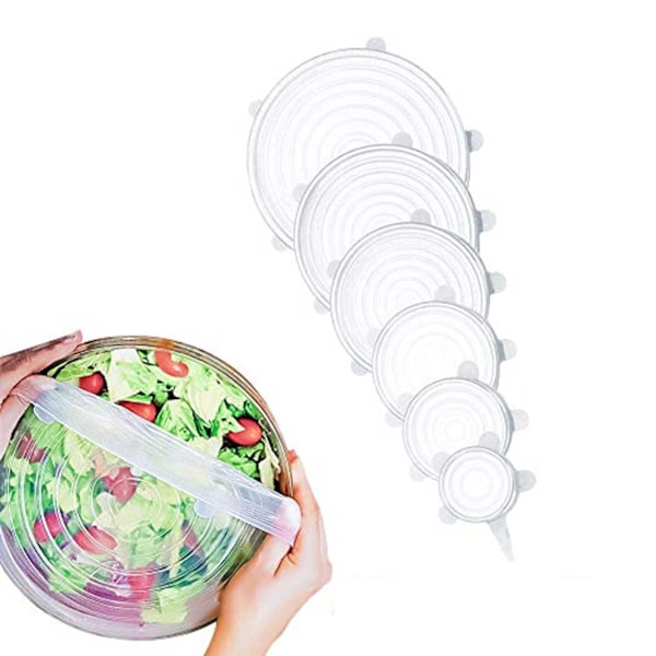 Återanvändningsbara Miljövänliga Elastiska Lock Förvaring Kök transparent
