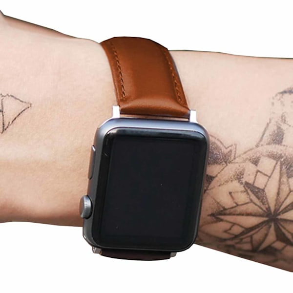 Apple Watch 38/40/41 1/2/3/4/5/6/6/7/SE brune læder armbåndsskind brun