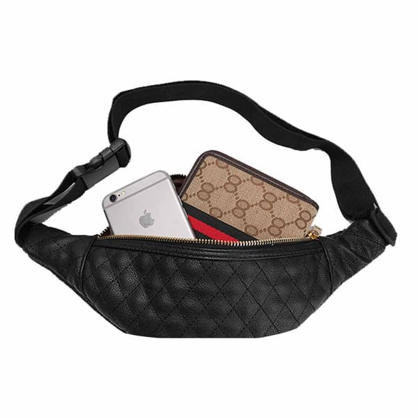 Sort quilted waist taske mave taske bum taske kryds krop sort