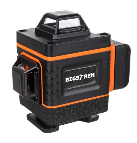 16-linjers laserpas | 4D 360° krydslaser med 2 batterier og 3 beslag sort