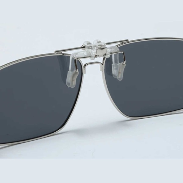Uppfällbara Metall Clip-on Solglasögon Flip Up Silver silver