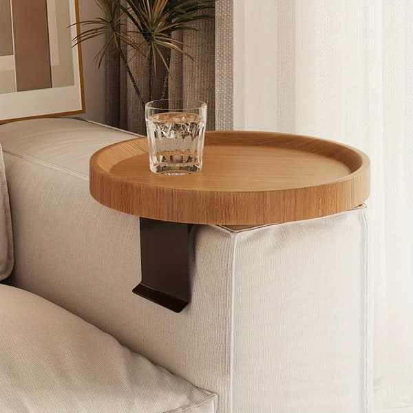 Armstödsbricka Soffa | Bord för Soffarmstöd | Justerbar, 30cm Ek