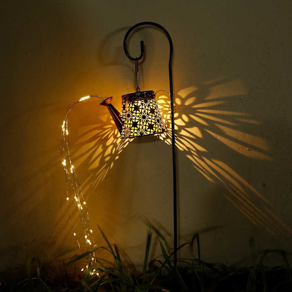 Solcellelampe Vannkanne Utendørs Hagebelysning brun