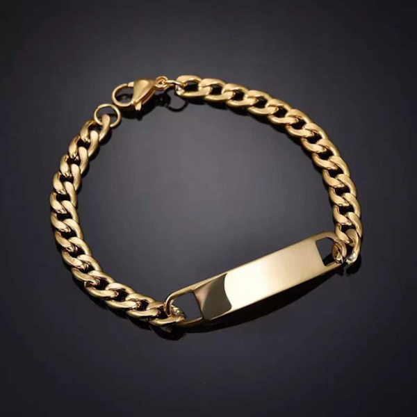 Forgyldt kæde / armbånd i guld med id-bakkeforbindelse guld