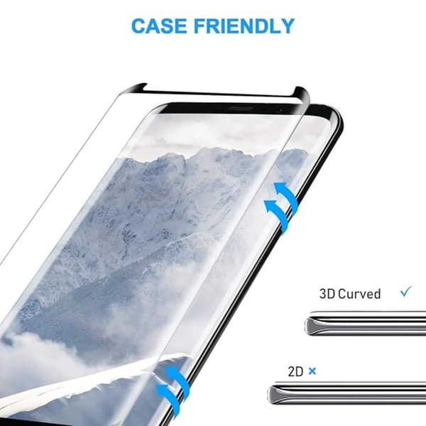 2-Pak Samsung Galaxy S8 Plus Skærmbeskytter Hærdet Glas 9H 3D sort