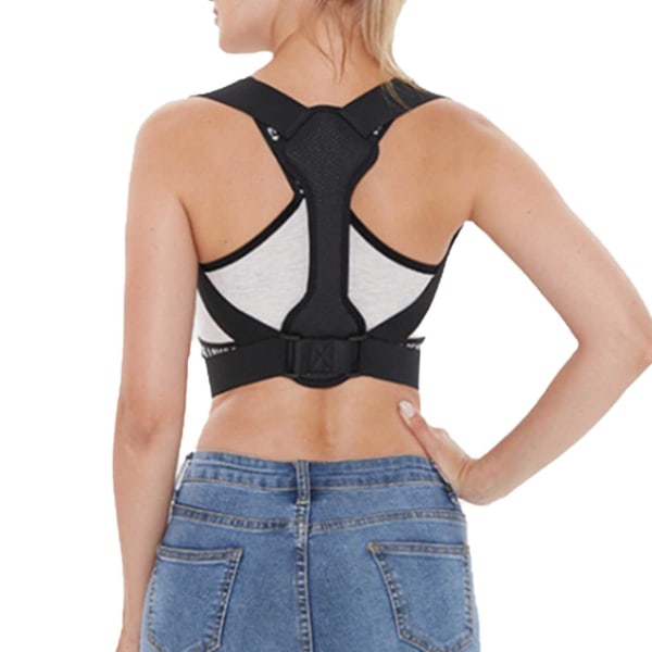 Stærk bageste vest Holding Vest For Better Posture Ryglæn Unisex sort one size