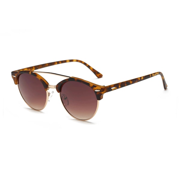 Solbriller Clubmaster Luxury Leopard Light Glass + Senile String brun