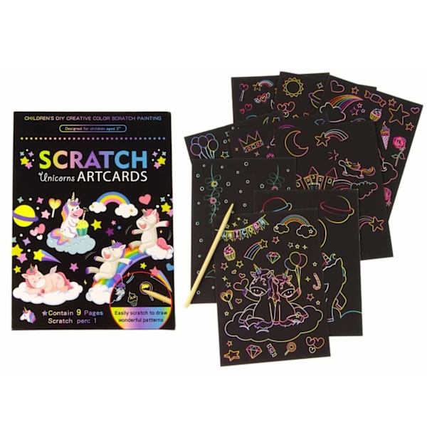 9 Scrapbooking med enhjørninger | Scratch Art for Kids | Skrapemaling med penn