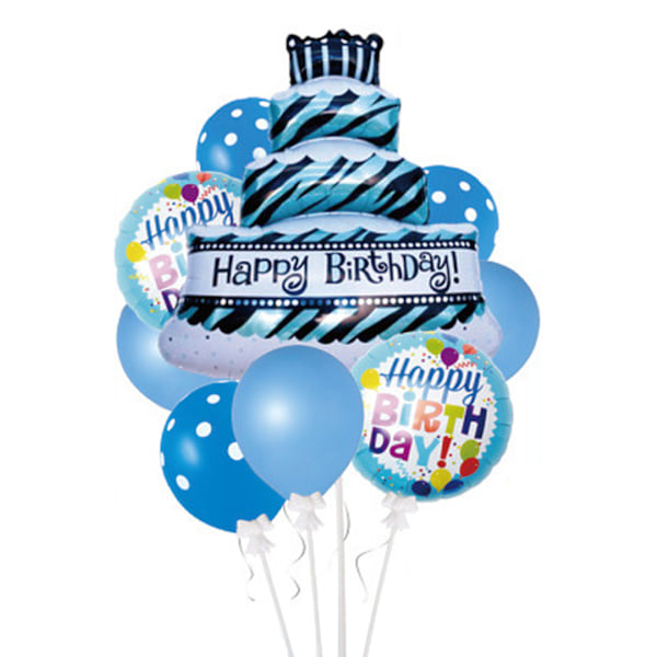 Ballongset Födelsedag Tårta | 9 Ballonger Blå