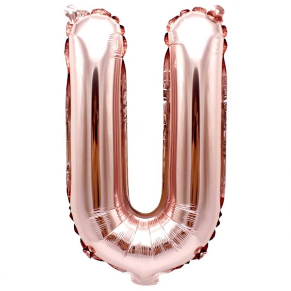 Brevballon rosé guld 80cm store bogstaver: u U